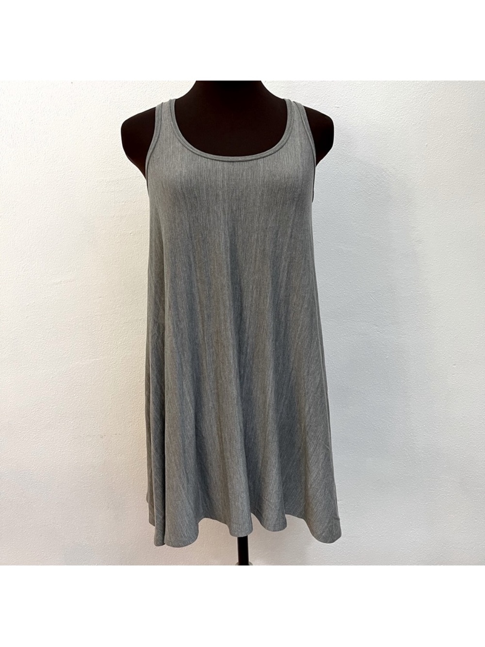 Alice + Olivia Tank Dress T-Shirt Jersey Grey Heathered Stretch EUC